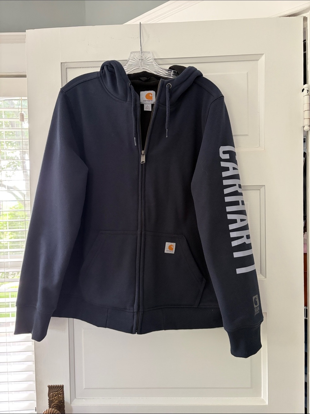 Carhartt Dark Navy lined Full-Zip Hoodie/Jacket with Sleeve Logo